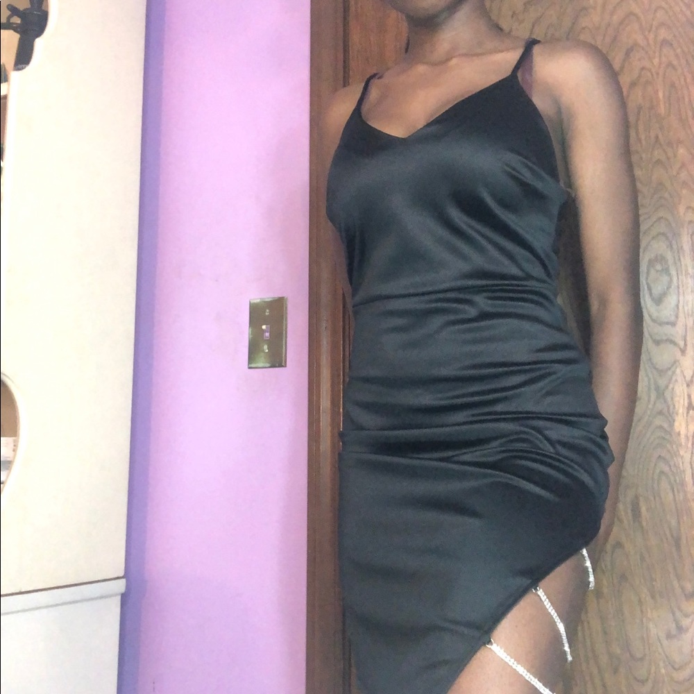 Black Dress with Silver Detailing